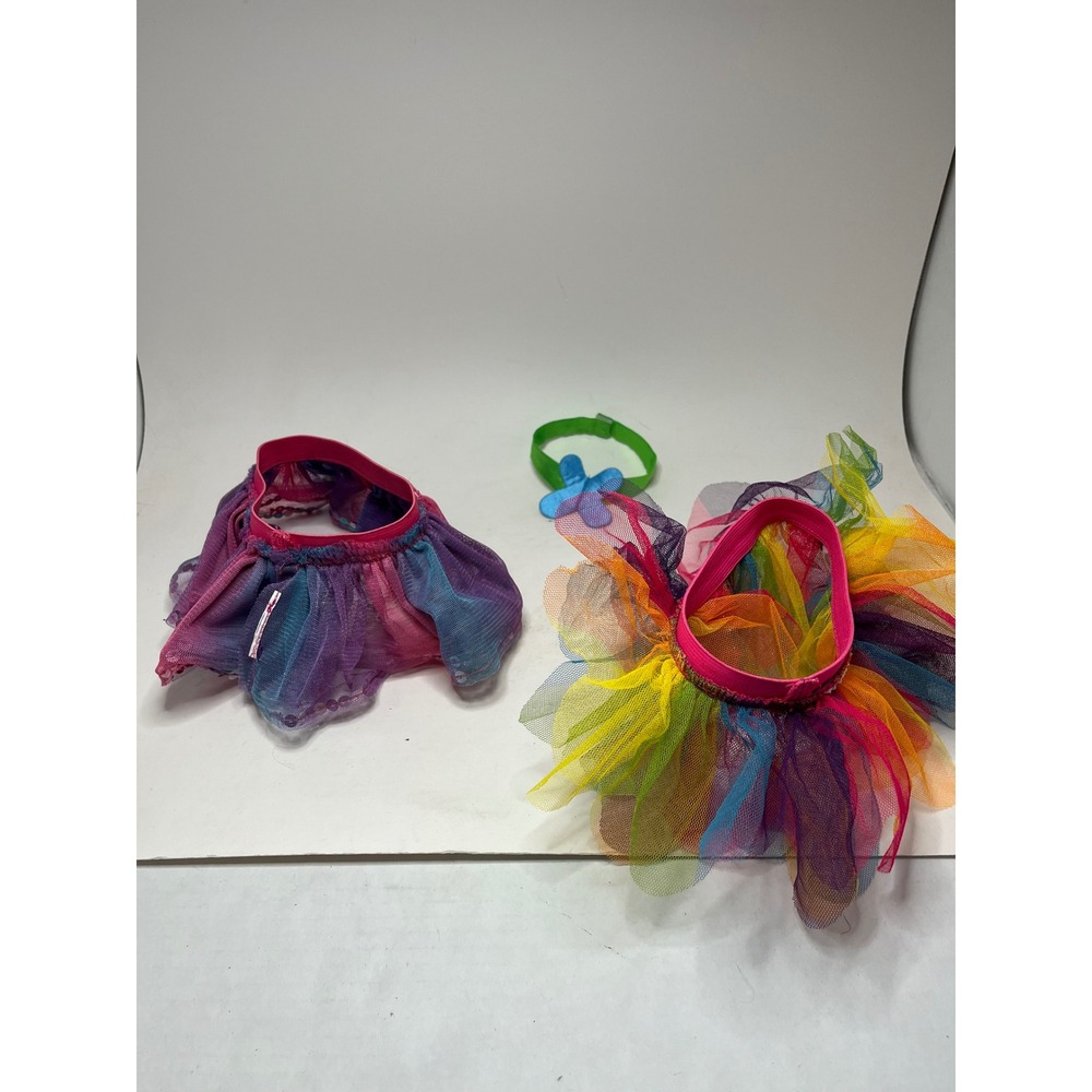 Build-A-Bear Workshop Unisex Doll Clothing Multicolor Tutu Glitter Headband Set